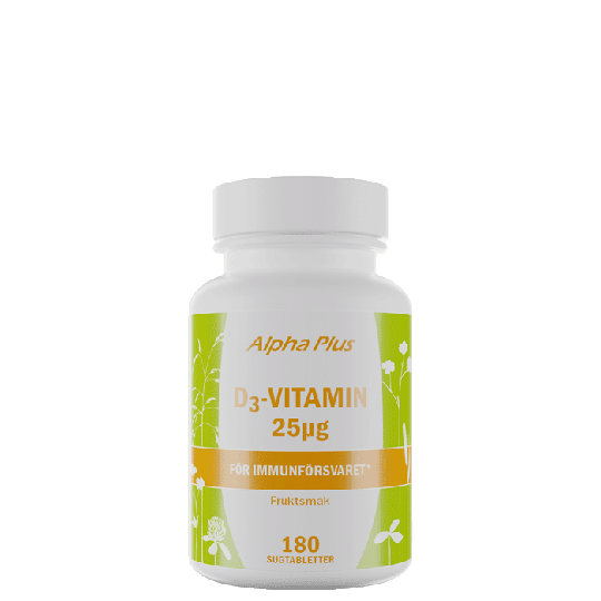 D3-Vitamin 25μg, 180 sugtabletter