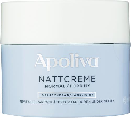 Apoliva Nattcreme normal/torr oparfymerad, 50 ml