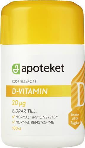 Apoteket D-vitamin 20µg, 100 st