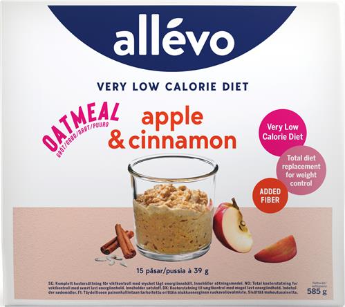 Allevo Gröt Äpple/kanel VLCD, 15 st