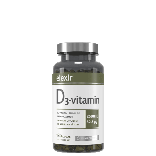 D3-vitamin 2500 IE, 180 kapslar