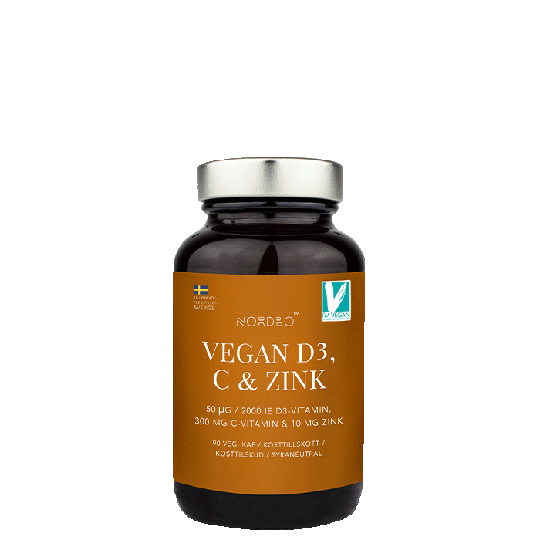 Nordbo D3, C-vitamin & Zink, 90 kapslar