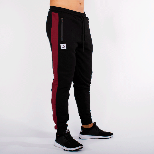 Star Gym Joggers, Black/Maroon