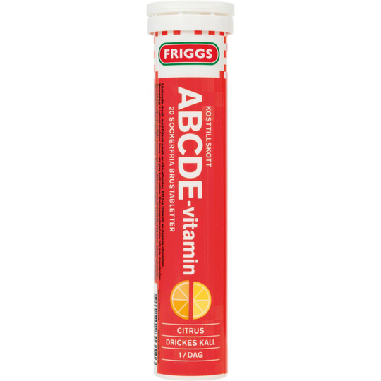 Friggs ABCDE-vitamin Citron 20 brustabletter
