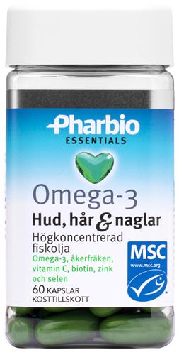 Pharbio Omega 3 Hår, hud & naglar, 60 st