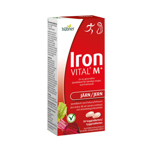 Iron Vital M+ Järntillskott & Folsyra 30 tuggtabletter