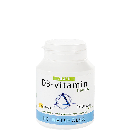 D3-vitamin Vegan 75 mcg, 3000 IE, 100 kapslar