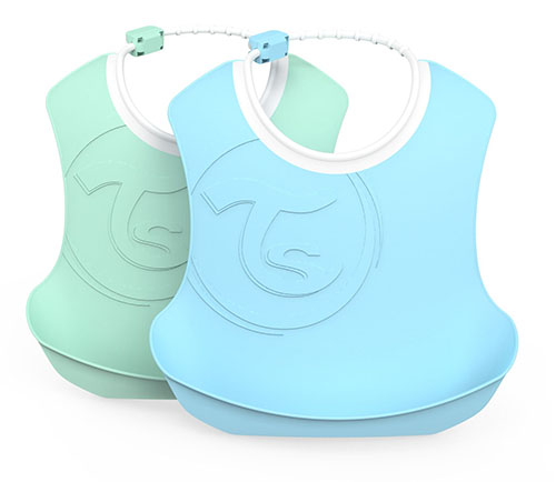 Twistshake 2x Bib 4m+ Pastel Blue Green, 2 st