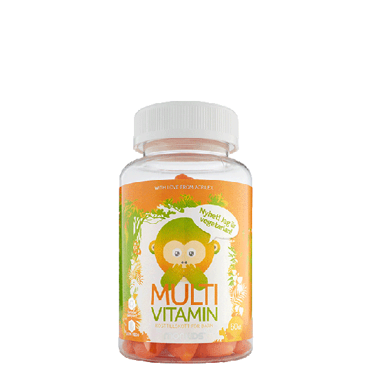 Multivitamn Vegan Apelsin, 60 tuggtablett