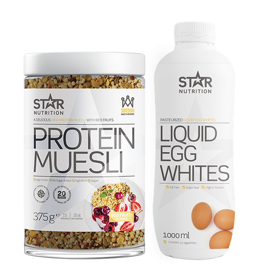 Flytande äggvita & Protein Muesli