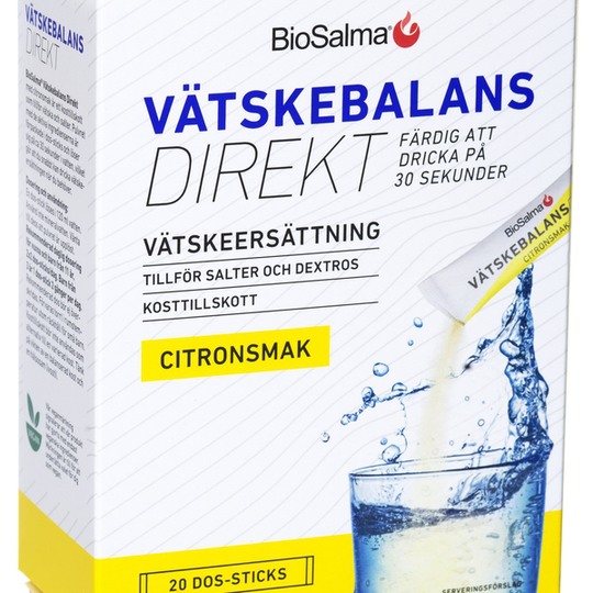 BioSalma Vätskebalans Direkt Citron 20 dos-sticks