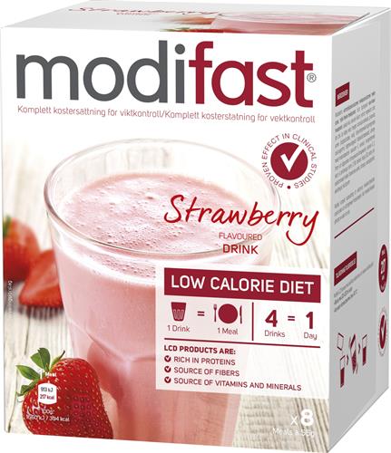 Modifast pulver Jordgubb, 8 x 55 g