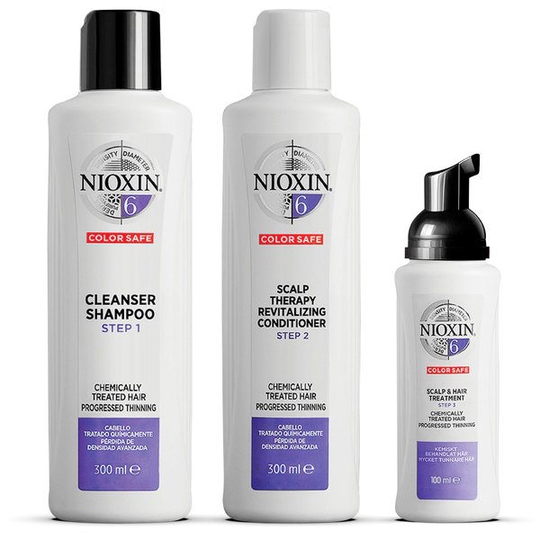 Nioxin Loyalty Kit System 6 för märkbart tunt, kemiskt behandlat hår 300+300+100 ml