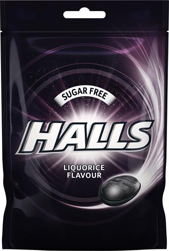 Halls Liquorice Sugar Free, 65 g