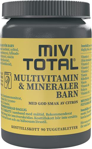 Mivitotal Multivitamin & mineraler Barn, 90 st