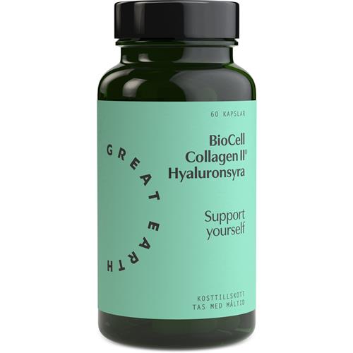 Great Earth BioCell Collagen II + Hyaluronsyra, 60 st