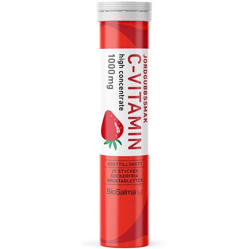 BioSalma C-vitamin jordgubbe, 20 st