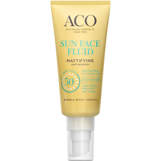 Aco Sun Face Mattifying Fluid SPF50+ Solskydd Ansikte 40 ml