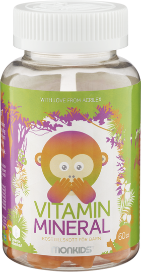Monkids vitamin + mineral barn 60 st