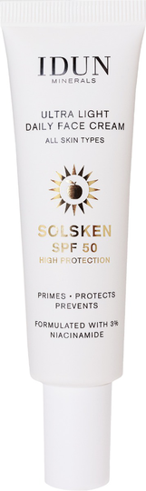 IDUN Minerals Ultra Light Daily Face Cream Solsken SPF 50 30 ml