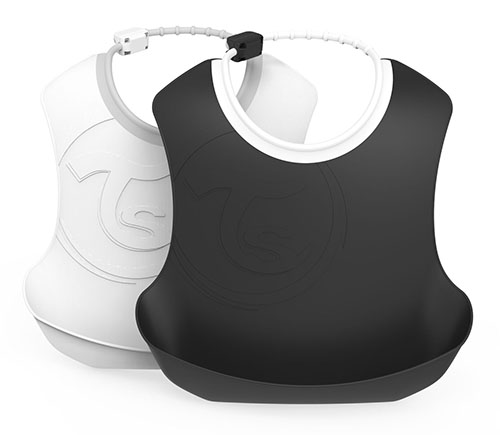 Twistshake 2x Bib 4m+ Pastel Black White, 2 st