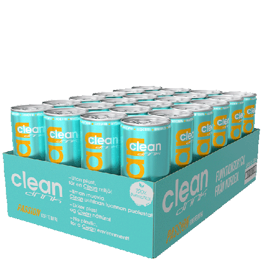 24 x Clean Drink, 330 ml, Passion - koffeinfri