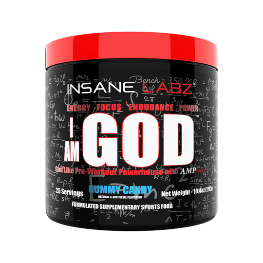 I am GOD Pre-Workout, 25 servings, Gummy Candy