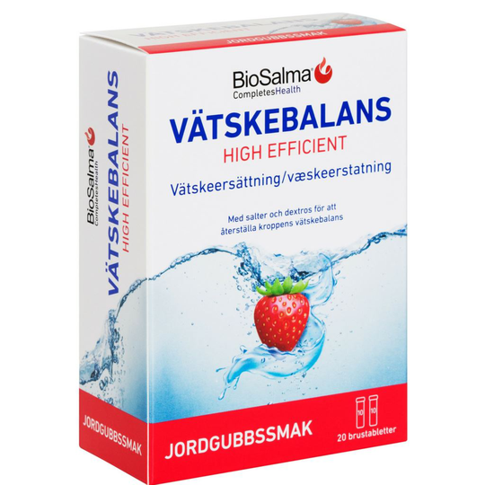 BioSalma Vätskebalans Jordgubb 20 brustabletter