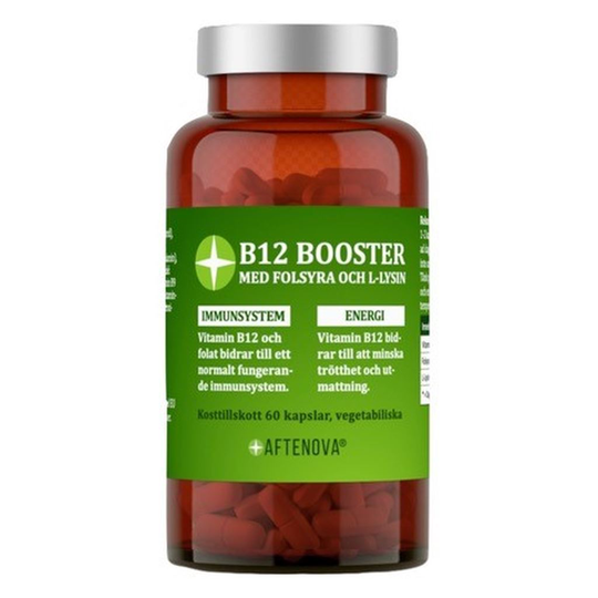 AFTENOVA B12 Booster Folsyra & L-Lysin 60 kapslar