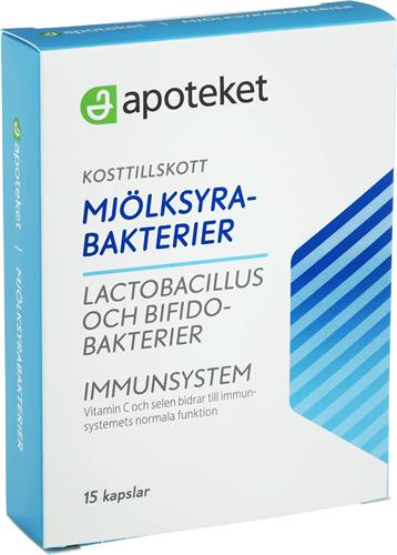 Apoteket Mjölksyrabakterier C-vitamin + Selen, 15 st