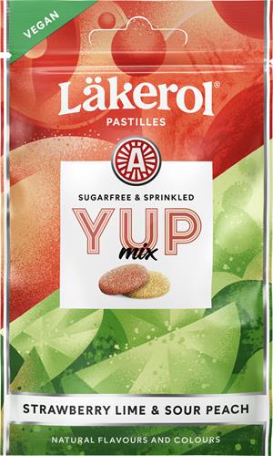 Läkerol YUP Mix Sour Peach & Strawberry Lime, 30 g