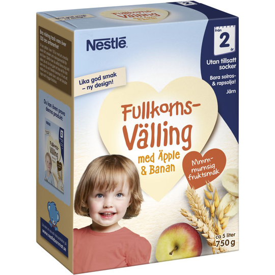 Nestlé Fullkornsvälling Äpple & Banan 2 år 750 g