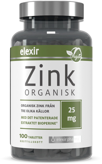 Elexir Pharma Organisk Zink 100 styck