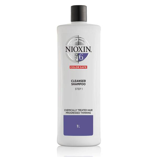 Nioxin System 6 Cleanser Schampo för märkbart tunt, kemiskt behandlat hår 1000 ml