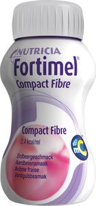 Fortimel Compact Fibre, jordgubb, drickfärdigt kosttillägg 4 x 125 milliliter