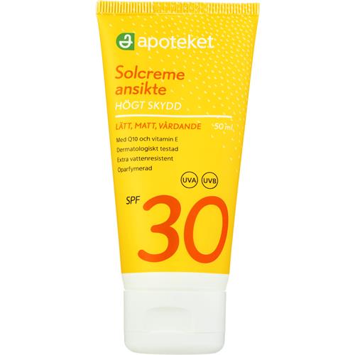 Apoteket Solcreme Ansikte SPF 30, 50 ml