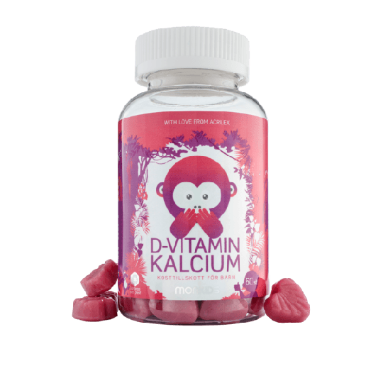 Monkids D-vitamin + Kalcium 60 tuggtabletter
