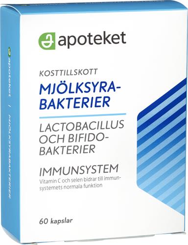 Apoteket Mjölksyrabakterier C-vitamin + Selen, 60 st