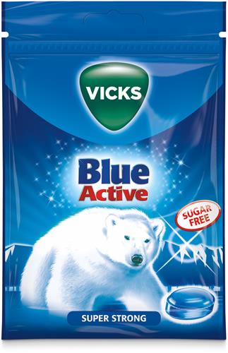 Vicks Blue Active Super Strong Sugar Free, 72 g