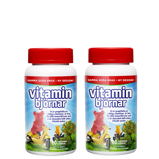 2 x Active Care Vitaminbjörnar, 60 tabletter