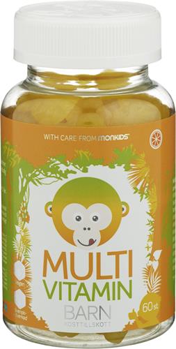 Monkids Multivitamin apelsin, 60 st