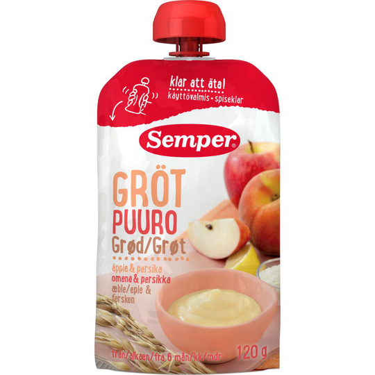 Semper Gröt äpple & persika 120 g