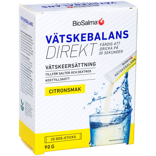 BioSalma Vätskebalans Direkt Citron 20 dospåsar