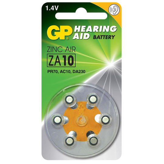 GP Batterier Hörapparat ZA10 - 6 st