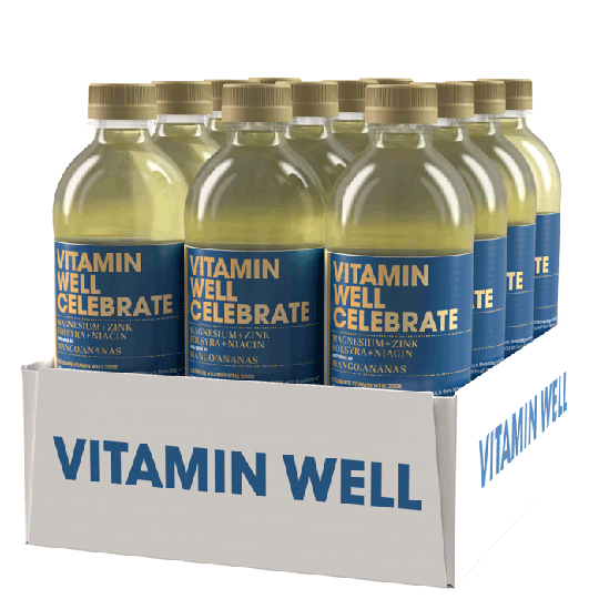 12 x Vitamin Well, 500ml, Celebrate, kort datum