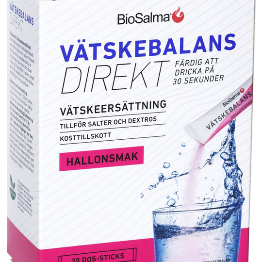 BioSalma Vätskebalans Direkt Hallon 20 dos-sticks