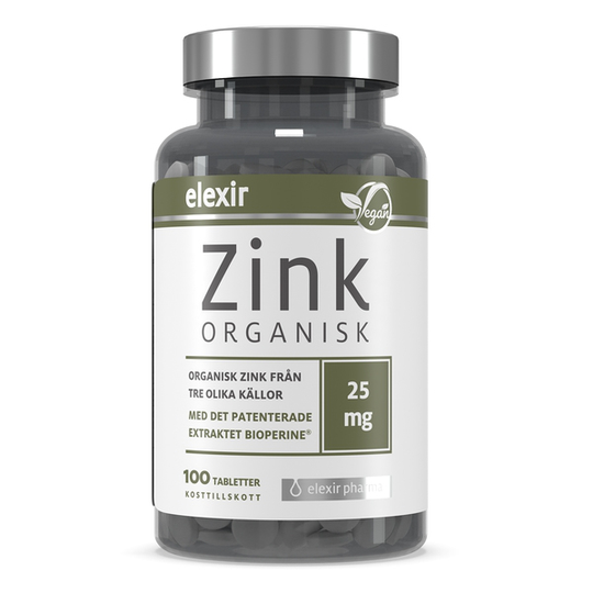 Elexir Pharma Elexir Organisk Zink 25 mg 100 tabletter