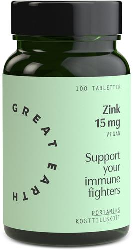 Great Earth Super Zink 15 mg, 100 st