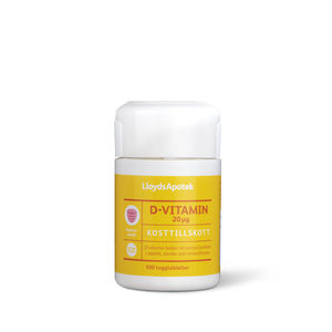 LloydsApotek D-vitamin hallon tuggtablett 100 st