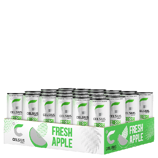 24 x Celsius, 355 ml, Fresh Apple, Kort datum